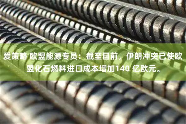 爱策略 欧盟能源专员：截至目前，伊朗冲突已使欧盟化石燃料进口成本增加140 亿欧元。