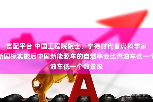 富配平台 中国工程院院士、宁德时代首席科学家吴凯：新国标实施后中国新能源车的自燃率会比燃油车低一个数量级