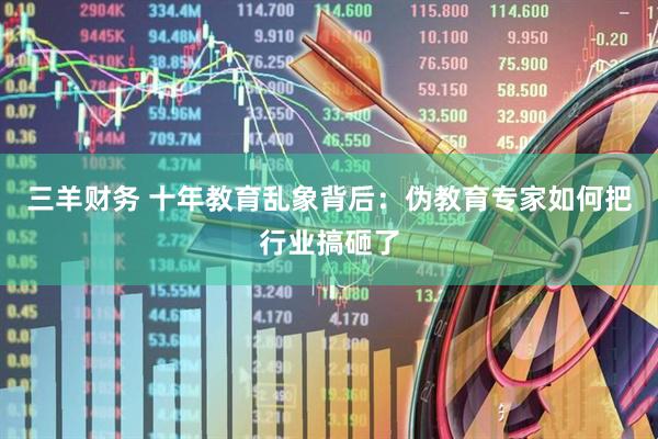 三羊财务 十年教育乱象背后：伪教育专家如何把行业搞砸了